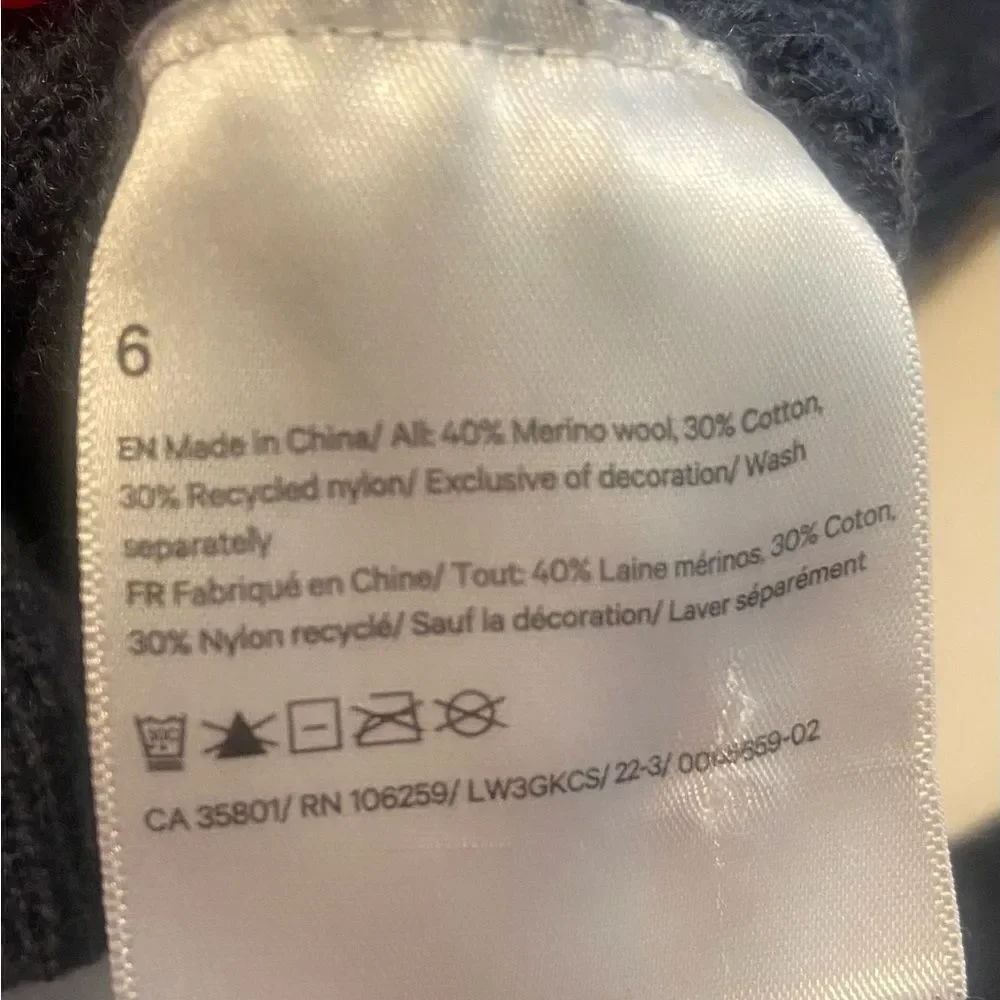 Lululemon Women's Blue Merino Wool-Blend Ribbed Mock Turtleneck Sweater Size 6